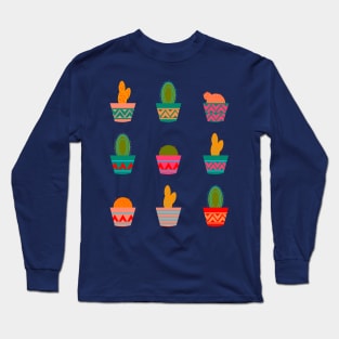 Neon potted cacti Long Sleeve T-Shirt